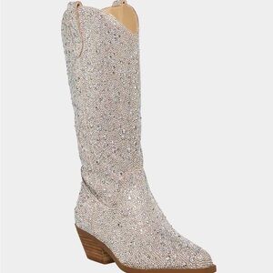 Betsey Johnson Dalas rhinestone boots 7